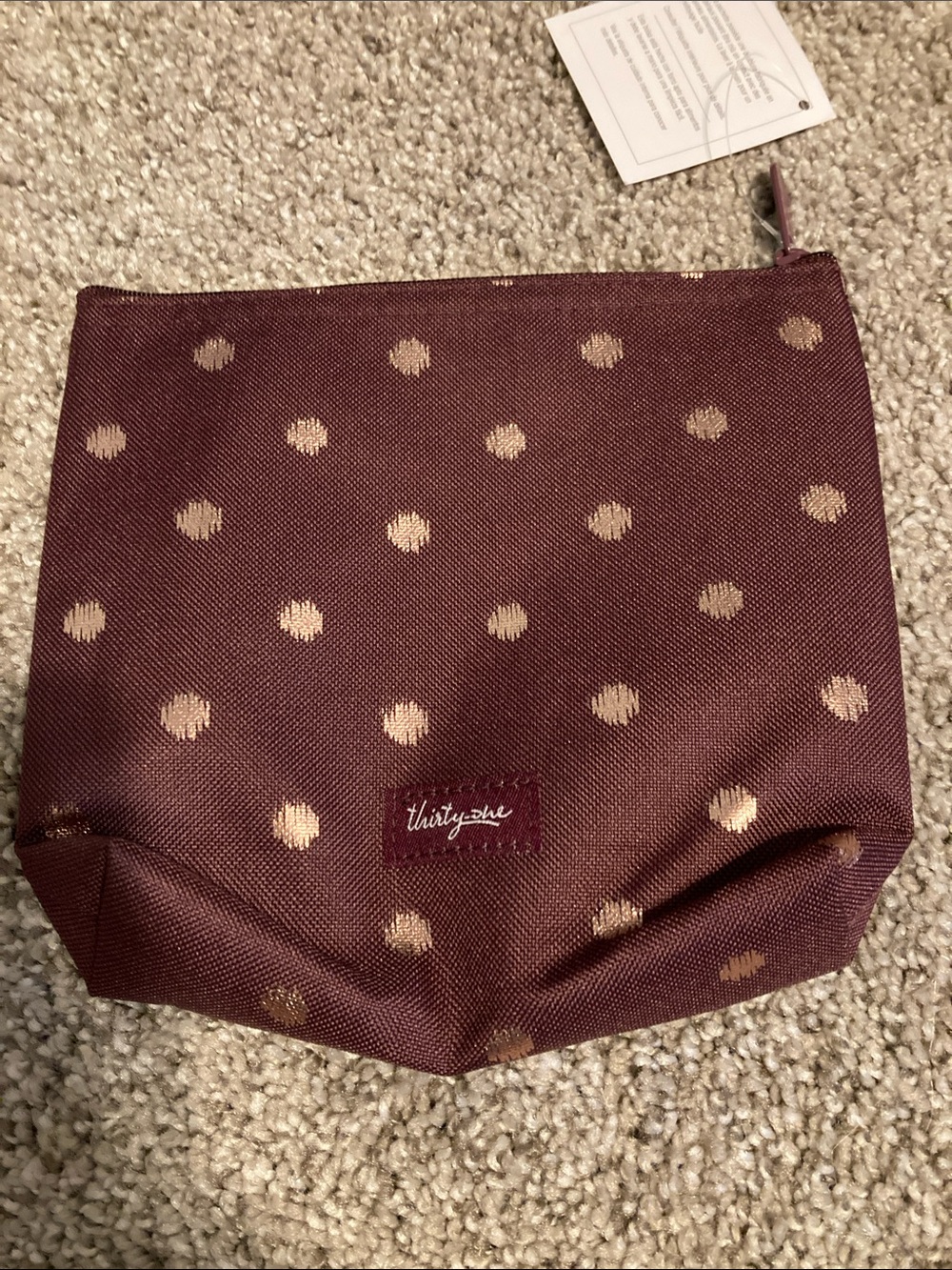 thirty-one Twinkling Plum Snack & Go Pouch - Plum with Light Pink Dots - Picture 4 of 8